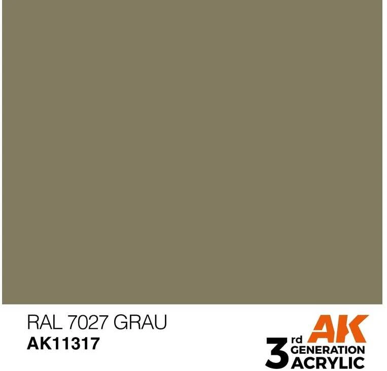 AK Interactive RAL 7027 Grau akriliniai dažai AFV, 17 ml