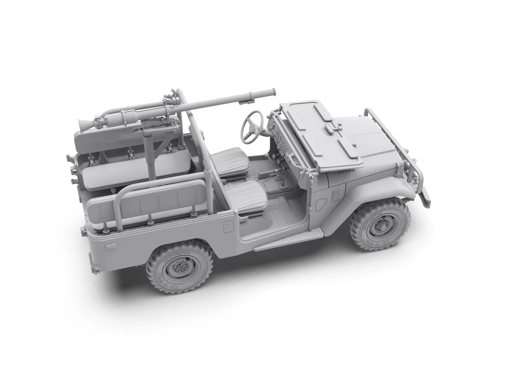 Ak Interactive Toyota Land Cruiser FJ43 pikapas su SPG-9 pabūklu, modelis 1/35 AK35003