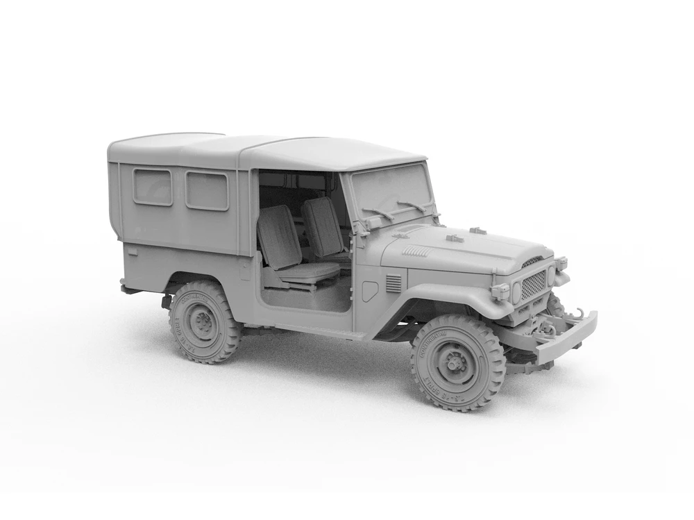 AK Interactive Toyota Land Cruiser FJ43 IDF/LAF su minkštu stogu 1/35 rinkinys