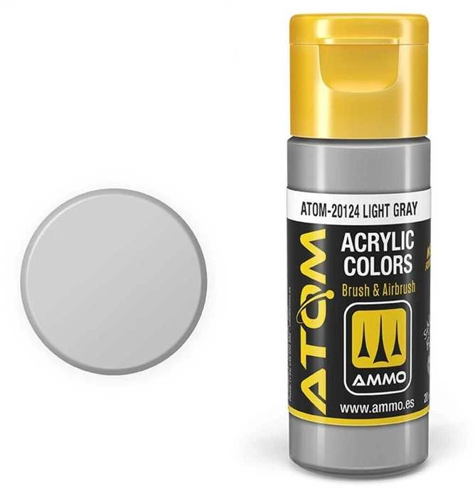 AMMO by MIG Jimenez AMMO MIG ATOM šviesiai pilki akriliniai dažai modeliavimui 20 ml