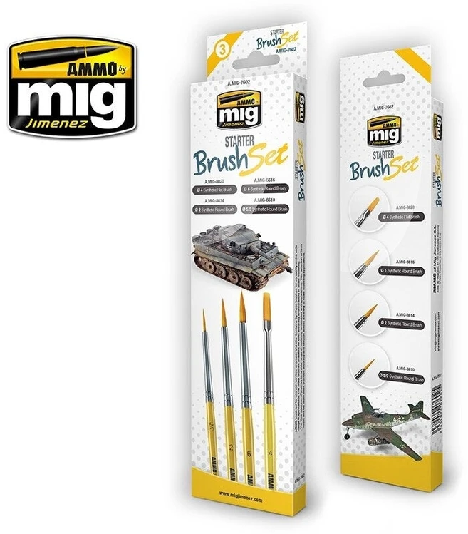 AMMO by MIG Jimenez AMMO Starter Set sintetinių teptukų rinkinys, 4 vnt., 7602