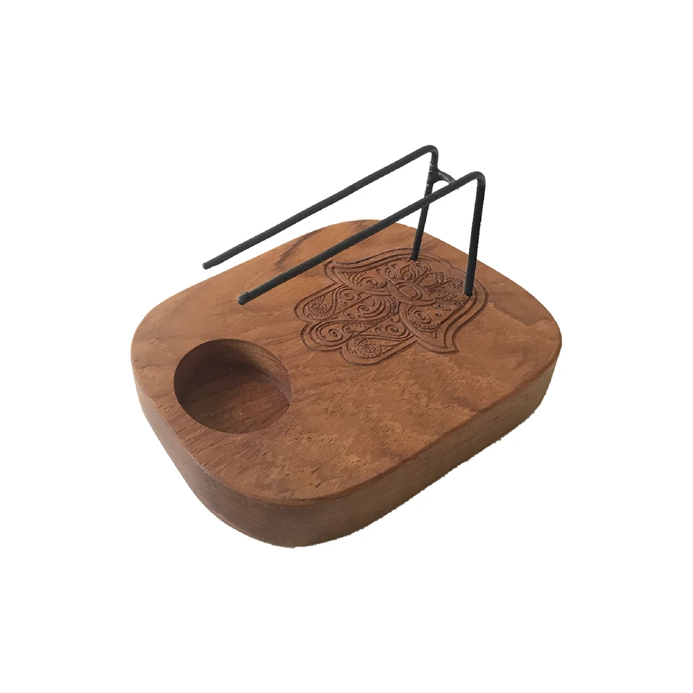 Ancient Wisdom Kvepalų Laikiklis - Hamsa Palo Santo Teak Medis 15x10x7 cm