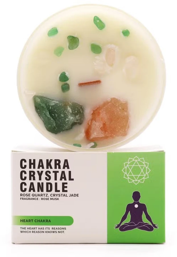 Ancient Wisdom - Heart Chakra - krištolinė žvakė