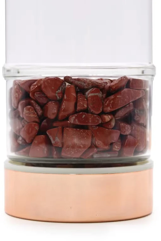 Ancient Wisdom Stiklinė arbatos gertuvė su sieteliu ir raudonuoju jaspiu, 500 ml
