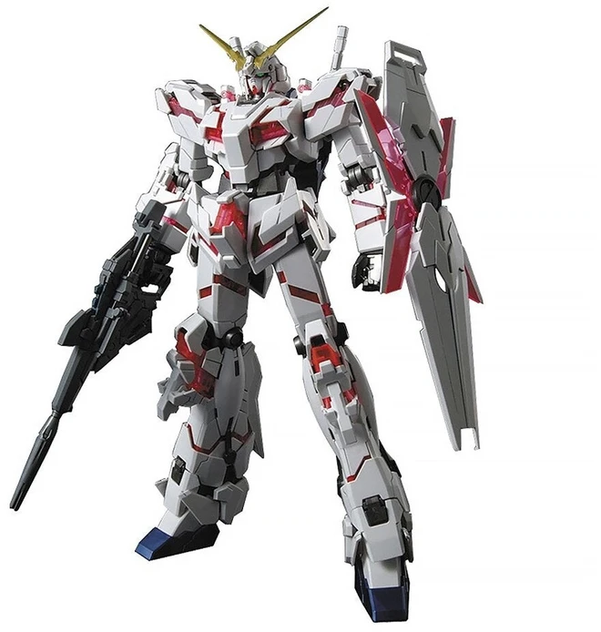 Bandai Gunpla modelis MG RX-0 Unicorn Gundam Screen Image su MS Cage 1/100 67230