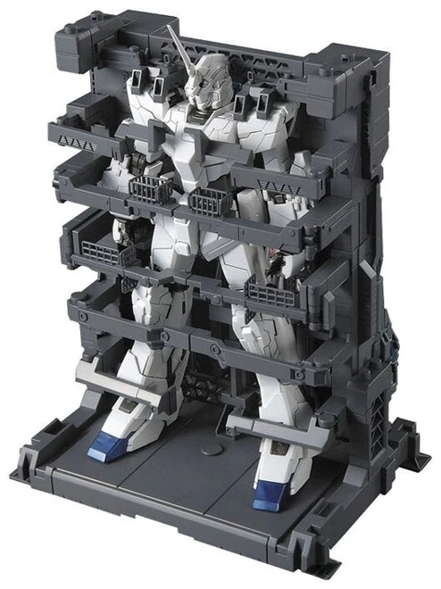 Bandai Gunpla modelis MG RX-0 Unicorn Gundam Screen Image su MS Cage 1/100 67230