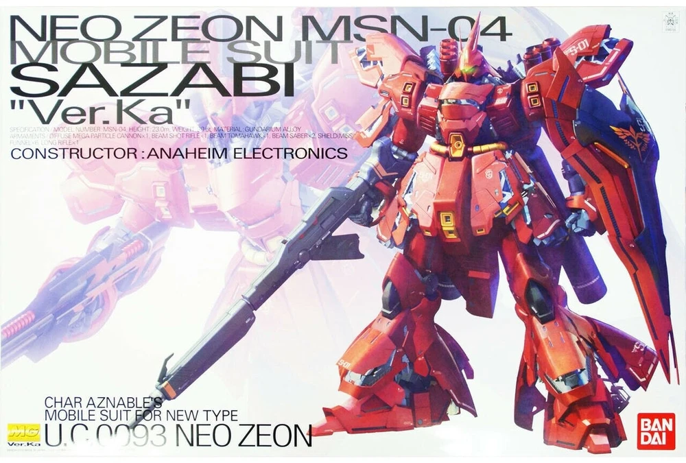 Figūrėlė kolekcjonerska BANDAI MG 1/100 MSN-04 SAZABI Ver.Ka 18cm