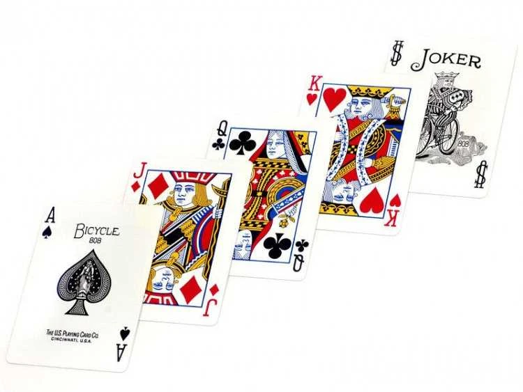 Bicycle Rider Standard Pokerio Kortos Auksiniu Apvadu (Raudonos)