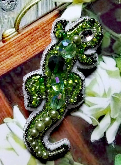 Charivna Mit Karoliukų siuvinėjimo rinkinys sagė „Driežas“ Crystal Art