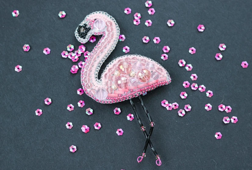 Charivna Mit Segės „Flamingas“ karoliukų siuvinėjimo rinkinys