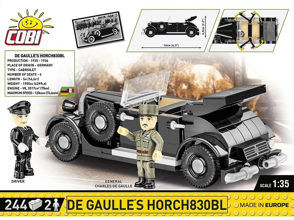 COBI - Konstruktorius De Gaulle's Horch830BL, 1/35, 2261