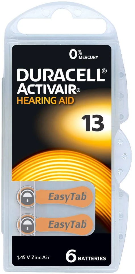 Duracell Activair 13 klausos aparatų baterijos, 60 vnt. (PR70)