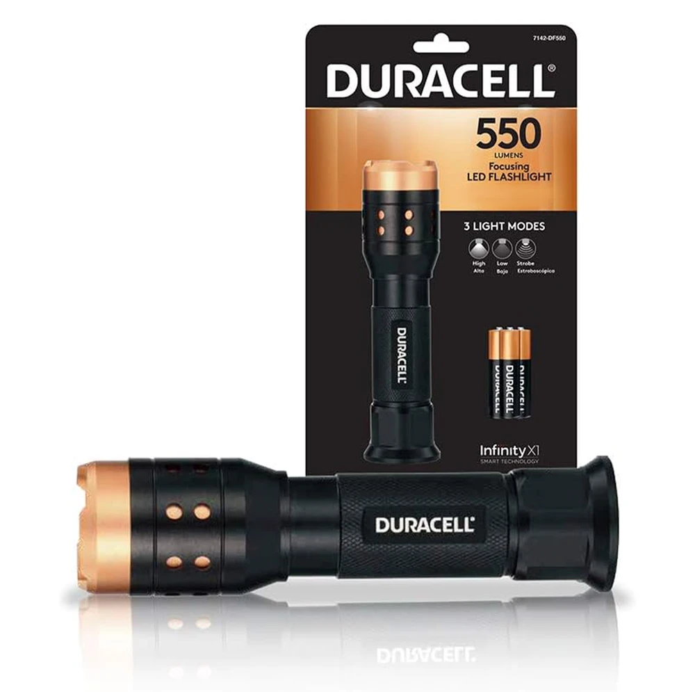 Duracell aliuminio fokusavimo LED žibintuvėlis 550 liumenų prožektorius