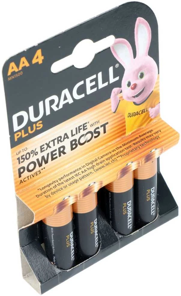 Duracell Plus Power Boost AA šarminės baterijos, ilgai veikiančios 4 vnt