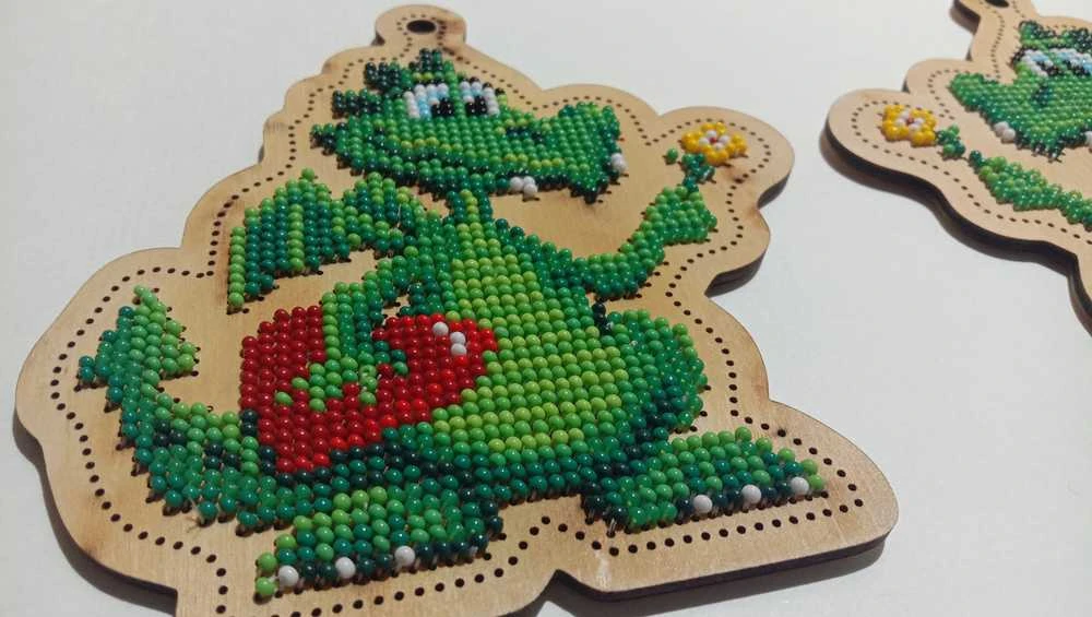 Embroidery Craft Siuvinėjimo rinkinys su karoliukais „Fėja su suknele“ rankdarbiams