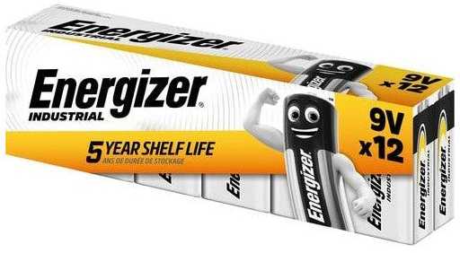 Energizer Industrial 9V šarminės baterijos, 12 vnt. profesionalams