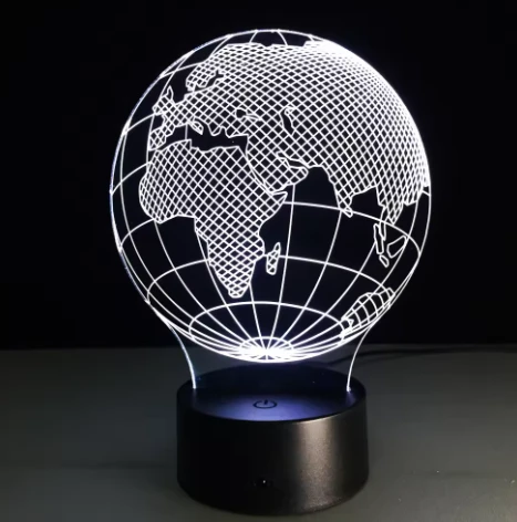 Evermore Enterprise Zhejiang Gaublio iliuzijos LED lempa, 7 spalvos, USB/AAA – stilinga naktinė šviesa