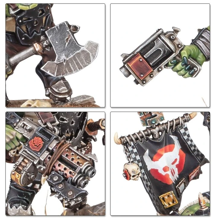 Games Workshop Warhammer 40,000 Orkų startinis rinkinys – miniatiūros, dažai, teptukas