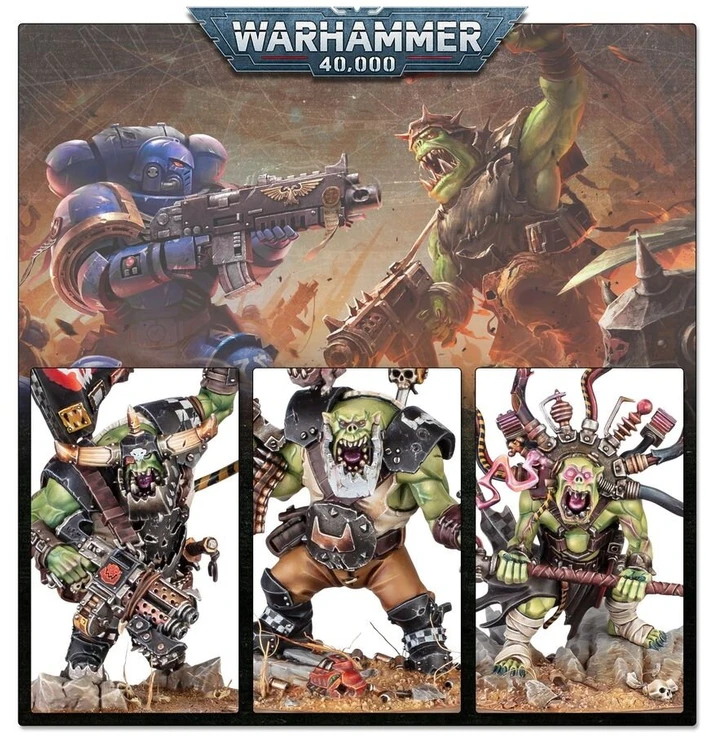 Games Workshop Warhammer 40,000 Orkų startinis rinkinys – miniatiūros, dažai, teptukas