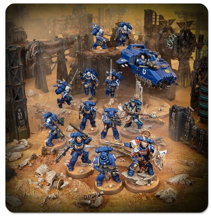 Games Workshop Warhammer 40,000 Space Marines startinis rinkinys su miniatiūromis ir dažais