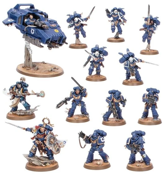 Games Workshop Warhammer 40,000 Space Marines startinis rinkinys su miniatiūromis ir dažais