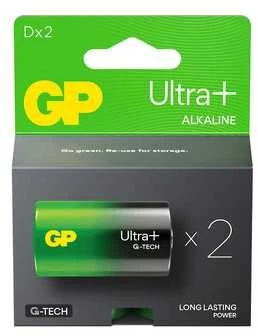GP Ultra+ LR20 D šarminės baterijos 1.5V, 2 vnt.