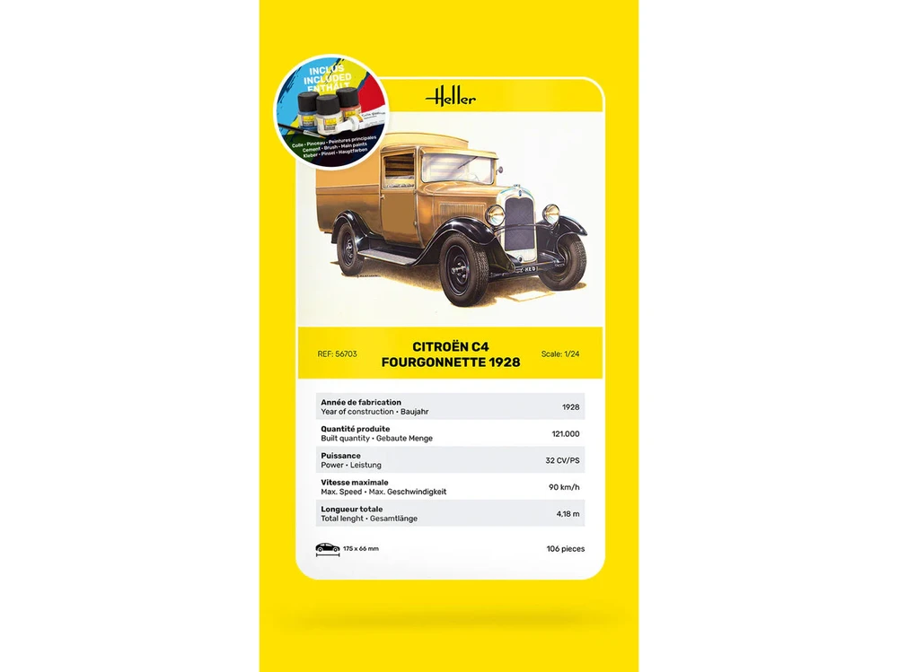 Heller Citroen C4 Fourgonnette 1928 1/24 plastikinis dovanų rinkinys