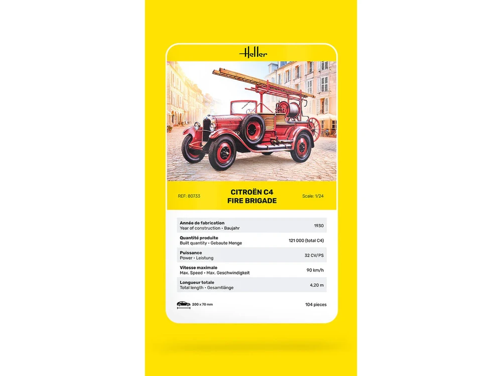 Heller Citroen C4 gaisrinė 1/24 plastikinis surinkimo rinkinys