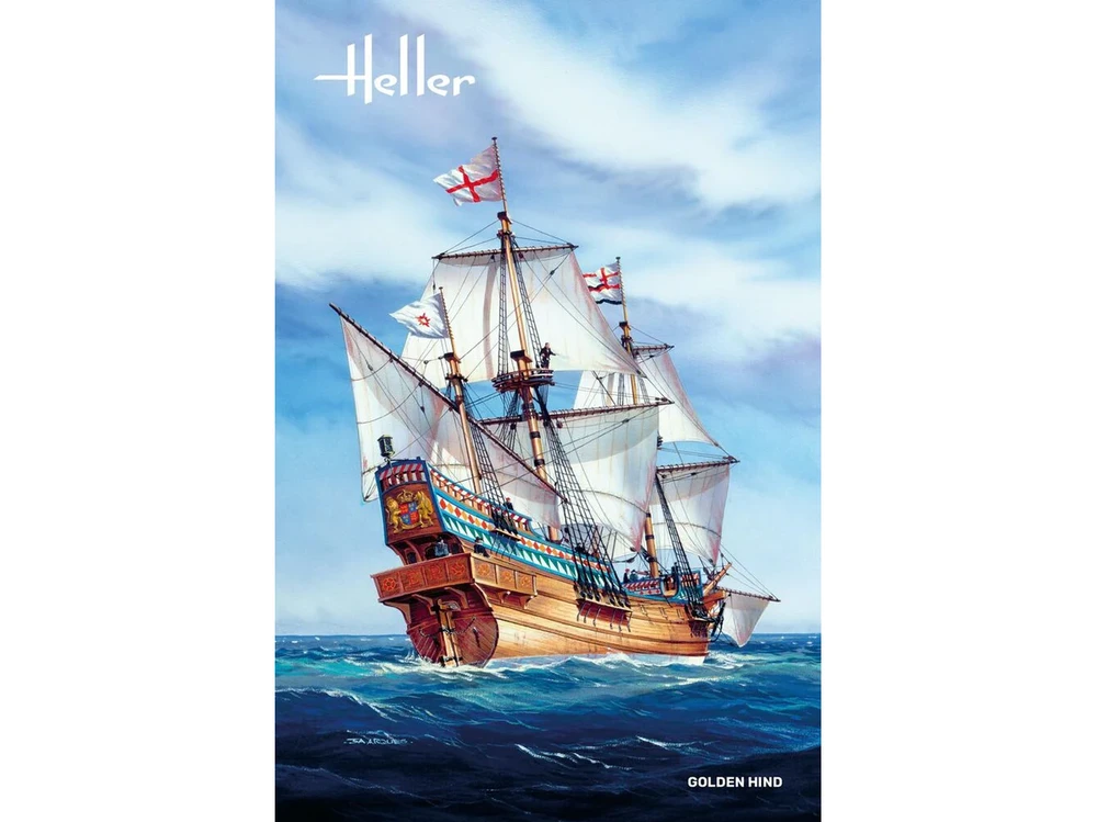 Heller Golden Hind burlaivio plastikinis rinkinys 1/96