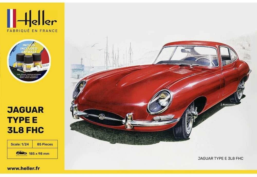 Heller Jaguar Type E 3L8 FHC 1/24 dovanų surinkimo rinkinys