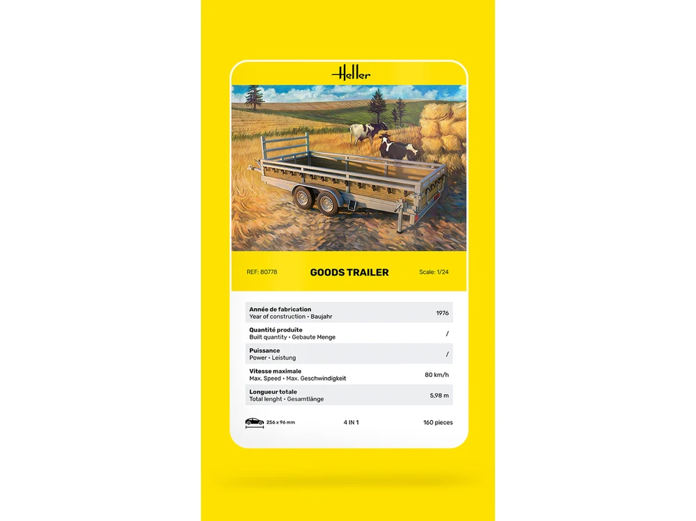 Heller prekių priekaba 1:24 – plastikinis surinkimo rinkinys 80778