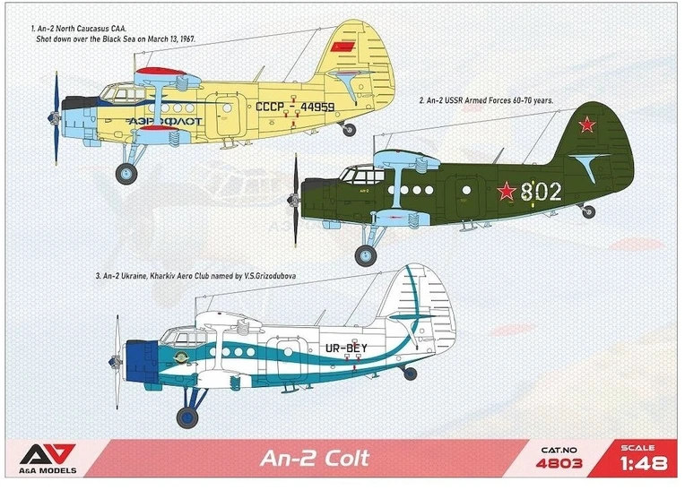 Hobilt Antonov An-2 Colt plastikinis lėktuvo modelis 1/48 A&A Models 4803
