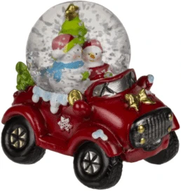 Hobilt Kalėdinis sniego burbulas su automobiliu, 7 cm dekoracija