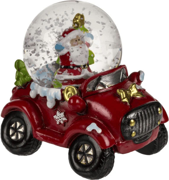 Hobilt Kalėdinis sniego burbulas su automobiliu, 7 cm dekoracija