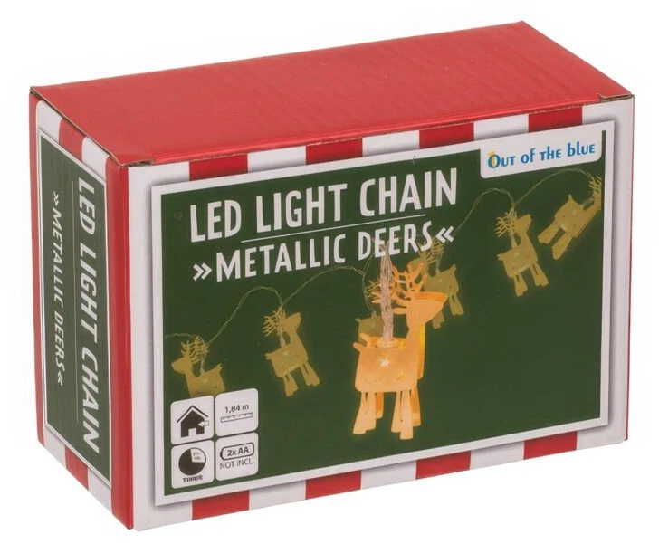 Hobilt LED girlianda su metaliniais elniais 184 cm, su laikmačiu