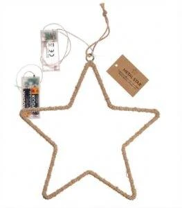 Hobilt Metalinė pakabinama Kalėdų žvaigždė su LED lemputėmis, 25 cm