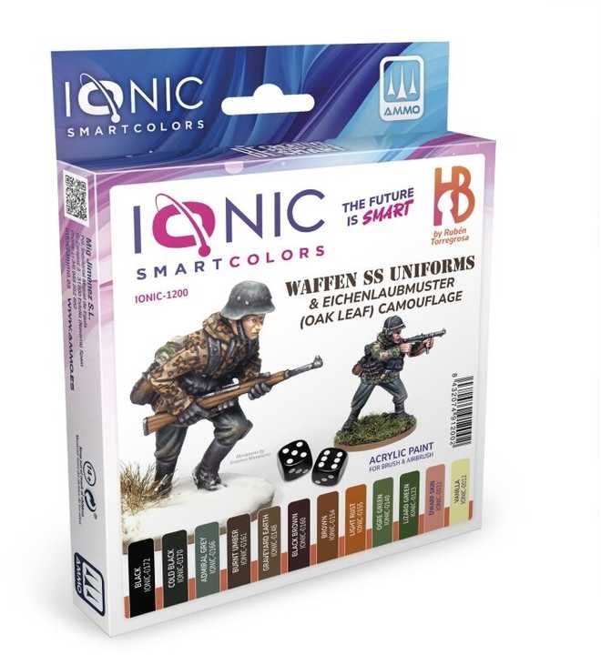 Ionic Smart Colors Ionic akriliniai dažai Waffen SS uniformoms ir ąžuolo lapo maskuotei 12 spalvų