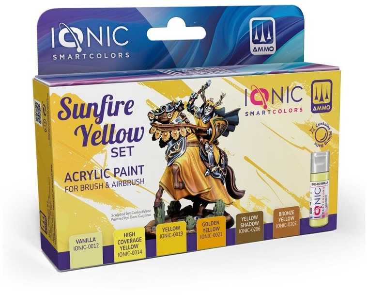 Ionic Smart Colors IONIC akrilinių dažų rinkinys geltonų atspalvių, miniatiūroms Essential Yellows