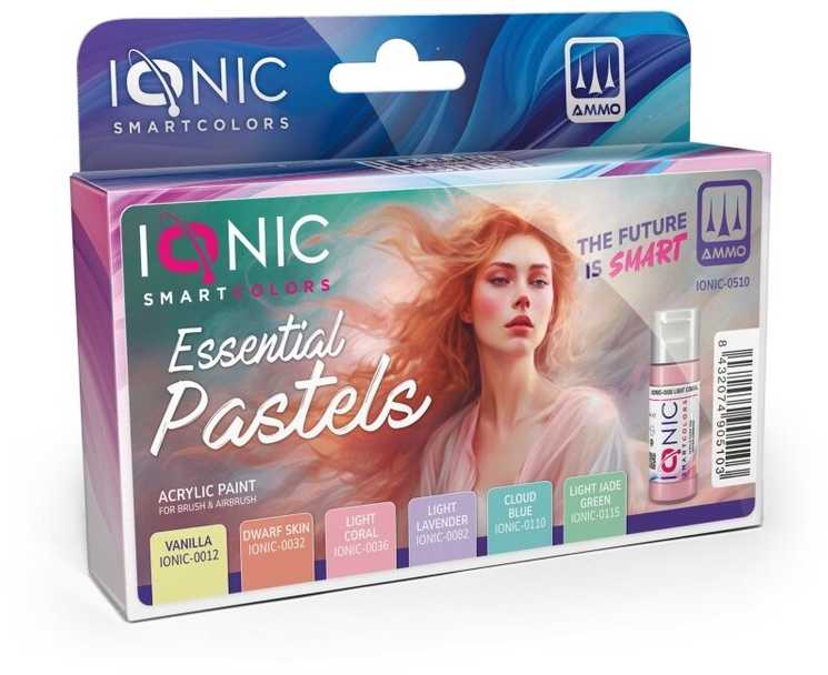 Ionic Smart Colors IONIC Essential Pastels akrilinių dažų rinkinys – 6 spalvos miniatiūroms