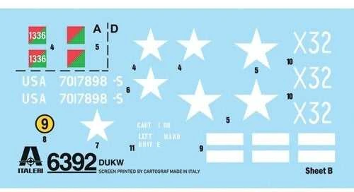 Italeri DUKW amfibinis sunkvežimis 1/35 plastikinis surenkamas modelis