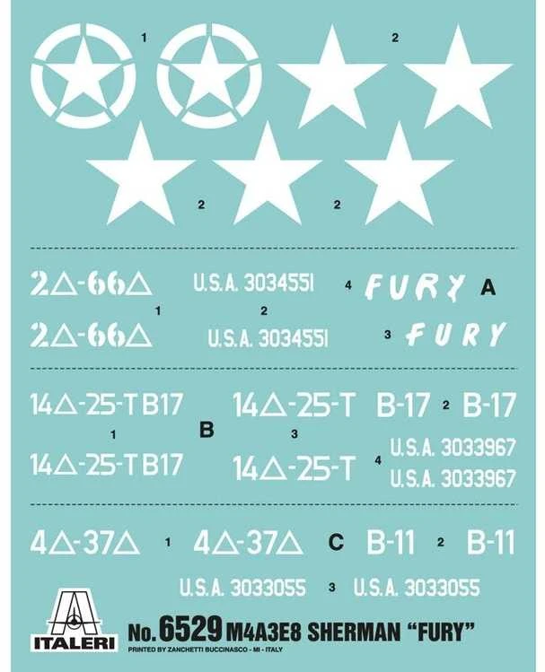 Italeri – M4A3E8 Sherman „Fury“, 1/35, 6529