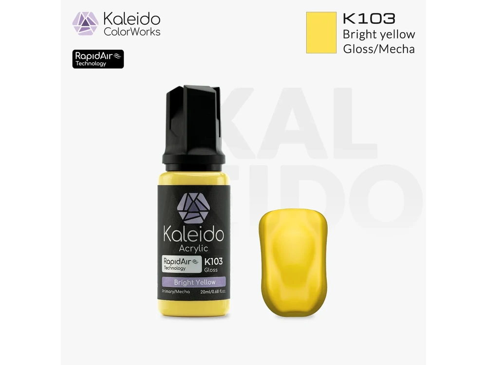 Kaleido ColorWorks akriliniai dažai ryškiai geltona Mecha Colors 20 ml (K103)