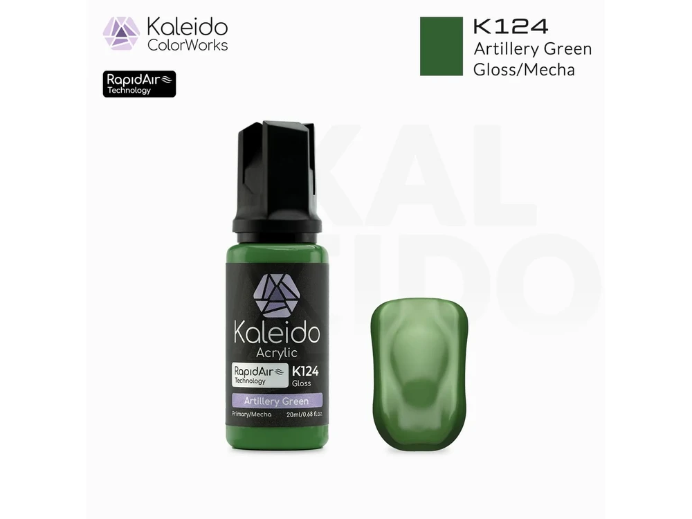 Kaleido Colorworks Kaleido RapidAir akriliniai dažai aerografui Mecha Artillery Žalias 20 ml K124