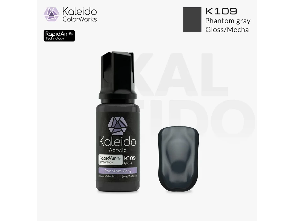 Kaleido Colorworks Kaleido RapidAir akriliniai dažai Phantom Gray, Mecha Colors 20 ml (K109)