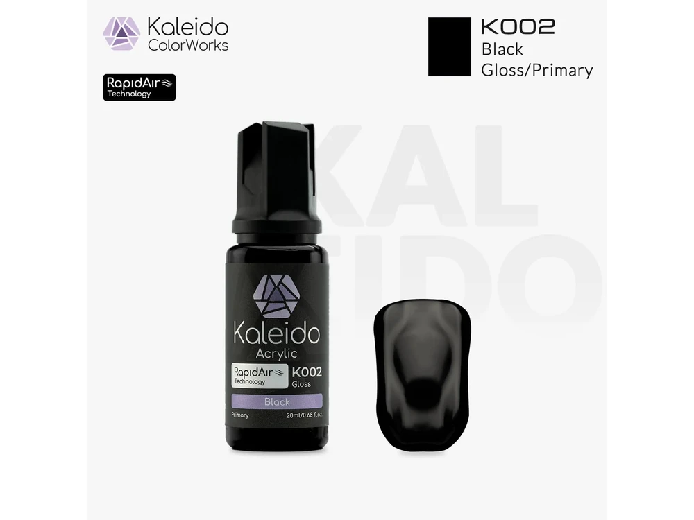 Kaleido ColorWorks RapidAir akriliniai dažai Juodas 20 ml, K002