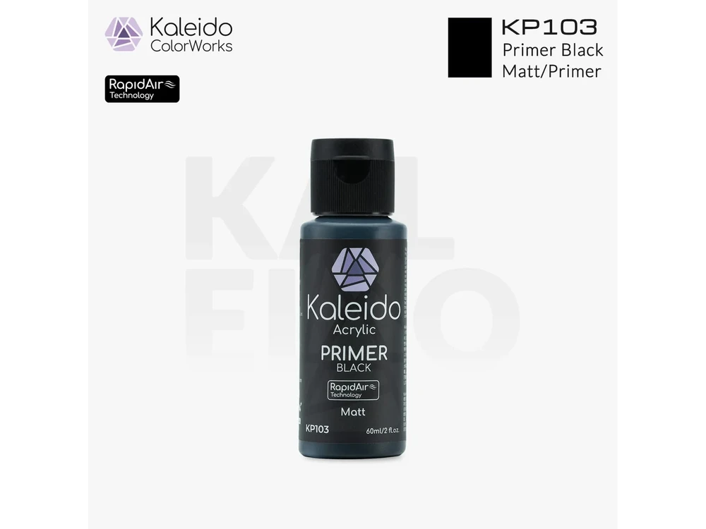 Kaleido ColorWorks RapidAir Primer Juodas juodi akriliniai dažai, 60 ml (KP103)