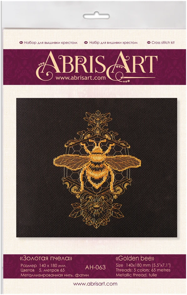 Kryželiu siuvinėjimo rinkinys „Auksinė bitė“ Abris Art AH-063