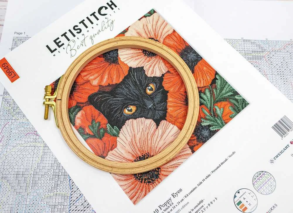 Letistitch Siuvinėjimo kryželiu rinkinys „Aguonos akys“ 24x24 cm SLETIL9949