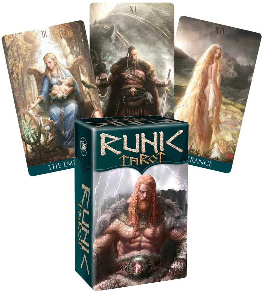 Kortų rinkinys - Runic Tarot Mini (Lo Scarabeo, 78 kortos, daugiakalbis)