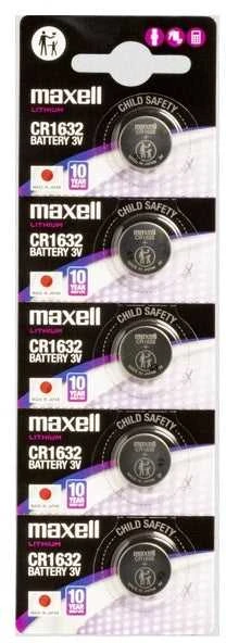 Maxell CR1632 3V ličio monetinės baterijos, rinkinys 5 vnt.